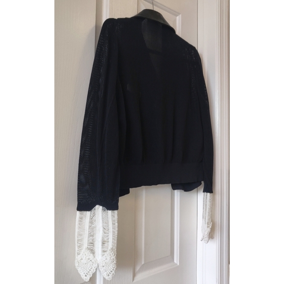 Lane Crawford Toga Crochet Cuff Cardigan Leather J - Picture 11 of 14